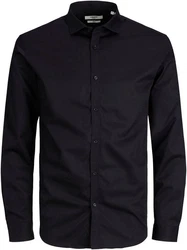 Jack & Jones Plus Hemd Blacardiff Schwarz/Dunkelblau
