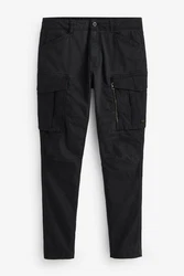 Next Cargohose Slim Fit Stretch-Cargohose mit Zierreißverschluss Schwarz/Khaki/Dunkelblau/Dunkelgrau