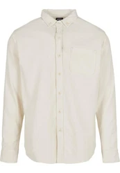 URBAN CLASSICS Langarmhemd Corduroy Shirt Khaki/Weiß/Beige