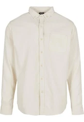 URBAN CLASSICS Langarmhemd Corduroy Shirt Khaki/Weiß/Beige