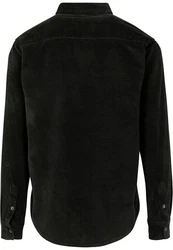 URBAN CLASSICS Langarmhemd Corduroy Shirt Schwarz/Dunkelgrün