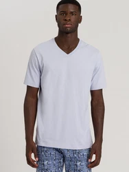 Hanro V-Shirt Living Shirts Blau/Lila/Hellblau