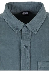 URBAN CLASSICS Langarmhemd Corduroy Shirt Blau/Hellblau/Grau/Türkis