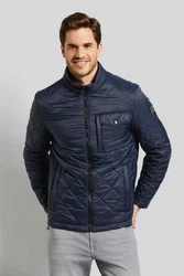 bugatti Steppjacke Stehkragen Dunkelblau/Hellblau/Blau