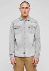 Brandit Hemd Riley Denim Khaki/Braun/Grau/Beige
