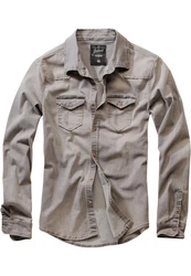 Brandit Hemd Riley Denim Khaki/Braun/Grau/Beige