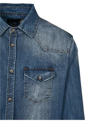 Brandit Hemd Riley Denim Blau/Hellblau