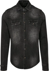 Brandit Hemd Riley Denim Grau/Schwarz/Dunkelgrau