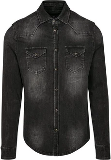 Brandit Hemd Riley Denim Grau/Schwarz/Dunkelgrau