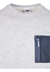 URBAN CLASSICS Rundhalspullover Military Crew Grau/Hellgrau