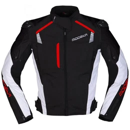 Motorradjacke Lineos Textiljacke schwarz / wei / rot