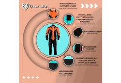 German Wear Motorradkombi GW300K 2-teiler Orange/Gelb/Mischfarben