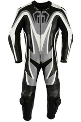 German Wear Motorradkombi GW410K Einteiler Grau/Schwarz/Creme/Weiß