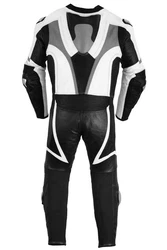 German Wear Motorradkombi GW410K Einteiler Grau/Schwarz/Creme/Weiß