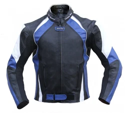 German Wear Motorradjacke GW415J Chopperjacke Hellblau/Dunkelblau