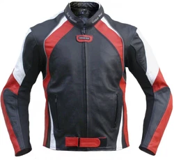 German Wear Motorradjacke GW415J Chopperjacke Rot/Hellblau/Dunkelrot/Blau/Dunkelblau