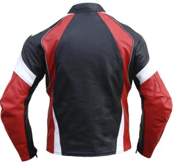 German Wear Motorradjacke GW415J Chopperjacke Rot/Hellblau/Dunkelrot/Blau/Dunkelblau