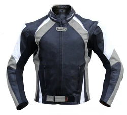German Wear Motorradjacke GW415J Chopperjacke Dunkelblau/Hellblau/Grau