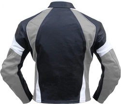 German Wear Motorradjacke GW415J Chopperjacke Dunkelblau/Hellblau/Grau