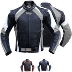 German Wear Motorradjacke GW415J Chopperjacke Dunkelblau/Hellblau/Grau