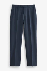 Next Slim Fit Hose ohne Bundfalte Dunkelblau/Blau