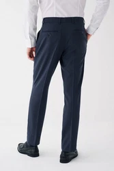 Next Slim Fit Hose ohne Bundfalte Dunkelblau/Blau