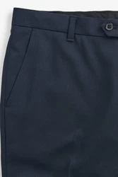 Next Slim Fit Hose ohne Bundfalte Dunkelblau/Blau