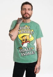 LOGOSHIRT T-Shirt Looney Tunes - Speedy Gonzales Türkis/Grün