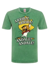 LOGOSHIRT T-Shirt Looney Tunes - Speedy Gonzales Türkis/Grün