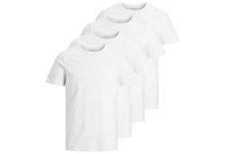 Jack & Jones T-Shirt JACBASIC CREW NECK TEE Weiß/Grau/Creme