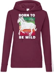 Youth Designz Kapuzenpullover Born To Be Wild Damen Hoodie Dunkelrot