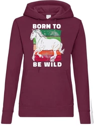 Youth Designz Kapuzenpullover Born To Be Wild Damen Hoodie Dunkelrot