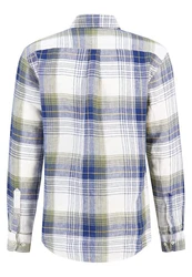 FYNCH-HATTON Leinenhemd Linen Checks B.D. Blau/Hellblau/Dunkelblau