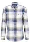 FYNCH-HATTON Leinenhemd Linen Checks B.D. Blau/Hellblau/Dunkelblau