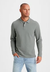 Beachtime Langarm-Poloshirt mit Polokragen und Knopfleiste Dunkelgrün/Grün/Hellgrau/Grau/Hellgrün/Khaki