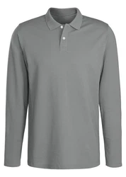 Beachtime Langarm-Poloshirt mit Polokragen und Knopfleiste Dunkelgrün/Grün/Hellgrau/Grau/Hellgrün/Khaki