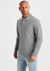 Beachtime Langarm-Poloshirt mit Polokragen und Knopfleiste Dunkelgrün/Grün/Hellgrau/Grau/Hellgrün/Khaki