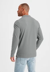 Beachtime Langarm-Poloshirt mit Polokragen und Knopfleiste Dunkelgrün/Grün/Hellgrau/Grau/Hellgrün/Khaki