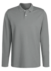 Beachtime Langarm-Poloshirt mit Polokragen und Knopfleiste Dunkelgrün/Grün/Hellgrau/Grau/Hellgrün/Khaki