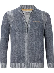 Jan Vanderstorm Strickjacke INGRABAN Grau/Dunkelblau/Blau