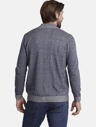 Jan Vanderstorm Strickjacke INGRABAN Grau/Dunkelblau/Blau