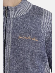Jan Vanderstorm Strickjacke INGRABAN Grau/Dunkelblau/Blau