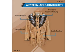 German Wear Trachtenjanker GW960J Westernjacke Reiter Jacke Western-Lederjacke 