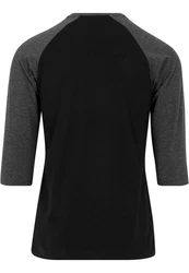 URBAN CLASSICS T-Shirt Urban Classics Herren Contrast 3/4 Sleeve Raglan Tee Dunkelgrau/Grau/Schwarz