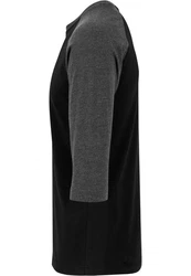 URBAN CLASSICS T-Shirt Urban Classics Herren Contrast 3/4 Sleeve Raglan Tee Dunkelgrau/Grau/Schwarz