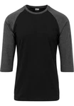 URBAN CLASSICS T-Shirt Urban Classics Herren Contrast 3/4 Sleeve Raglan Tee Dunkelgrau/Grau/Schwarz