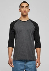 URBAN CLASSICS T-Shirt Urban Classics Herren Contrast 3/4 Sleeve Raglan Tee Dunkelgrau/Grau