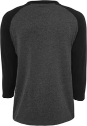 URBAN CLASSICS T-Shirt Urban Classics Herren Contrast 3/4 Sleeve Raglan Tee Dunkelgrau/Grau