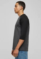 URBAN CLASSICS T-Shirt Urban Classics Herren Contrast 3/4 Sleeve Raglan Tee Dunkelgrau/Grau