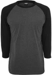 URBAN CLASSICS T-Shirt Urban Classics Herren Contrast 3/4 Sleeve Raglan Tee Dunkelgrau/Grau